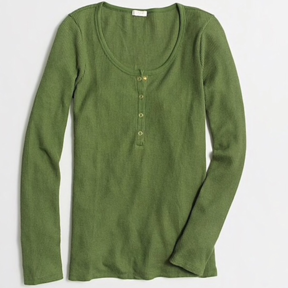 J crew Green Thermal Henley
